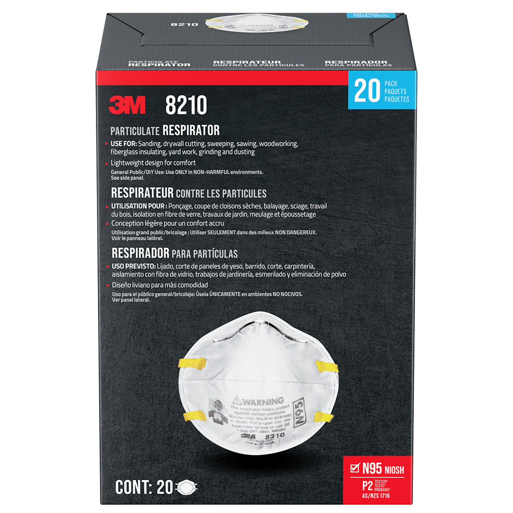 3M 8210P20 3M Performance Particulate Respirator, 20-Pack
