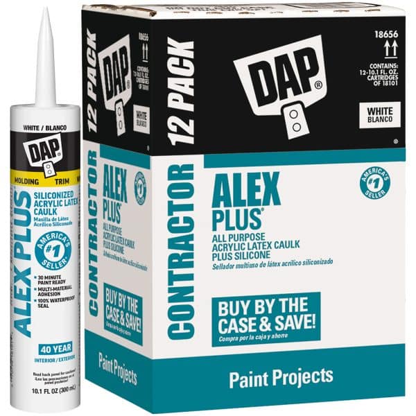 DAP Alex Plus 10.1 oz White Siliconized Acrylic Latex Caulk