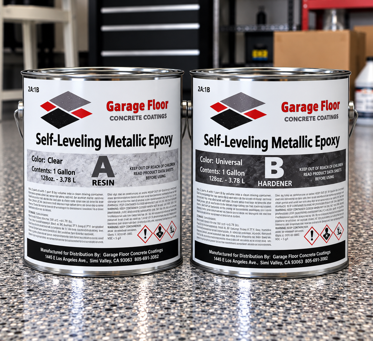 Metallic High Flow Self-Leveling 100% Solids Epoxy (3 Gallon Kit)